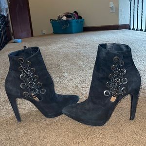 Black high heel boots